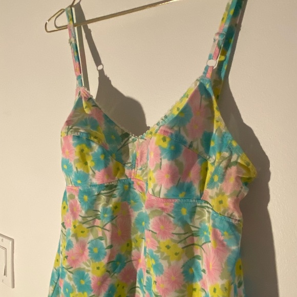 Vintage Pink and Blue Sleeveless Camisole Top - Picture 4 of 6